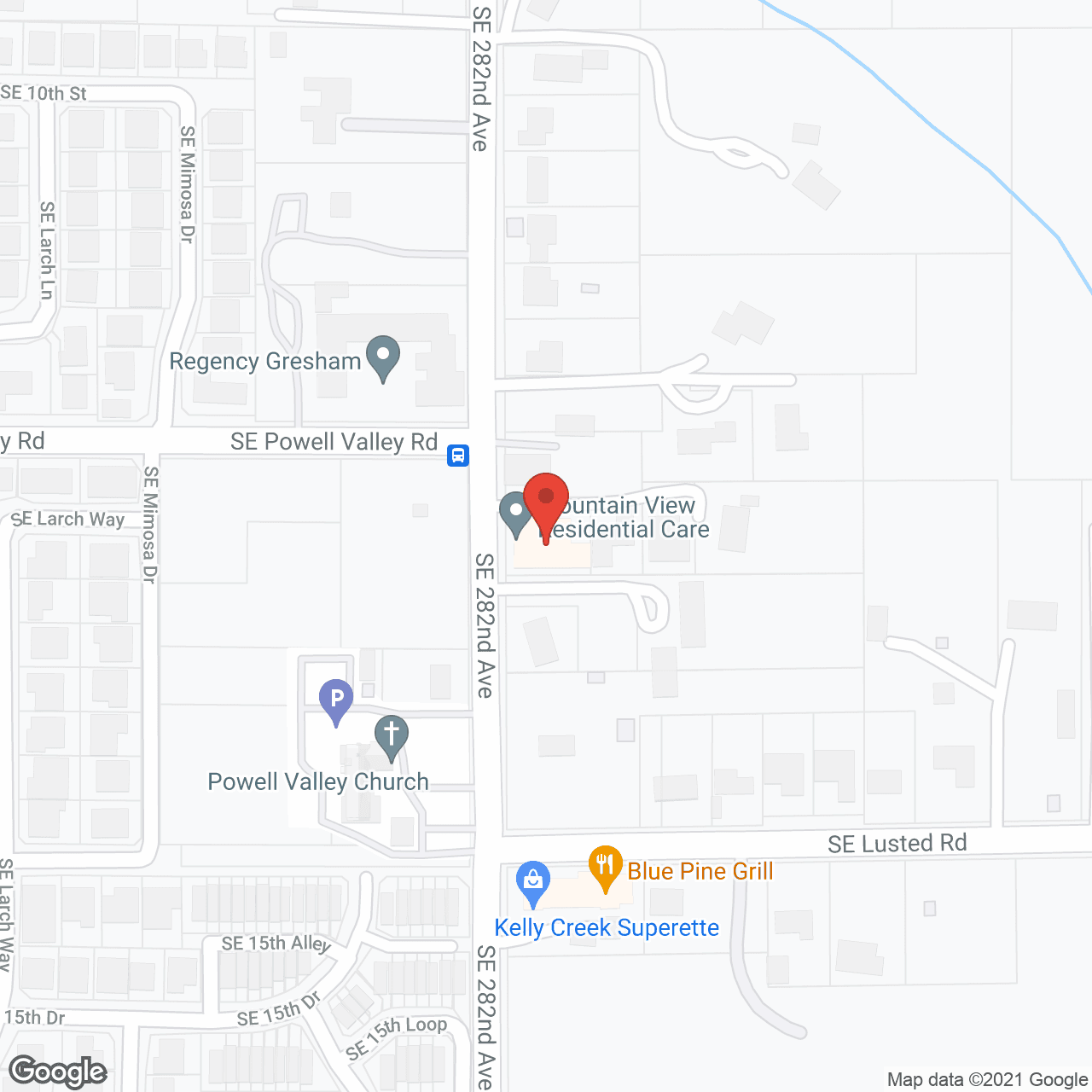 Mountain View RCF and Homes in google map