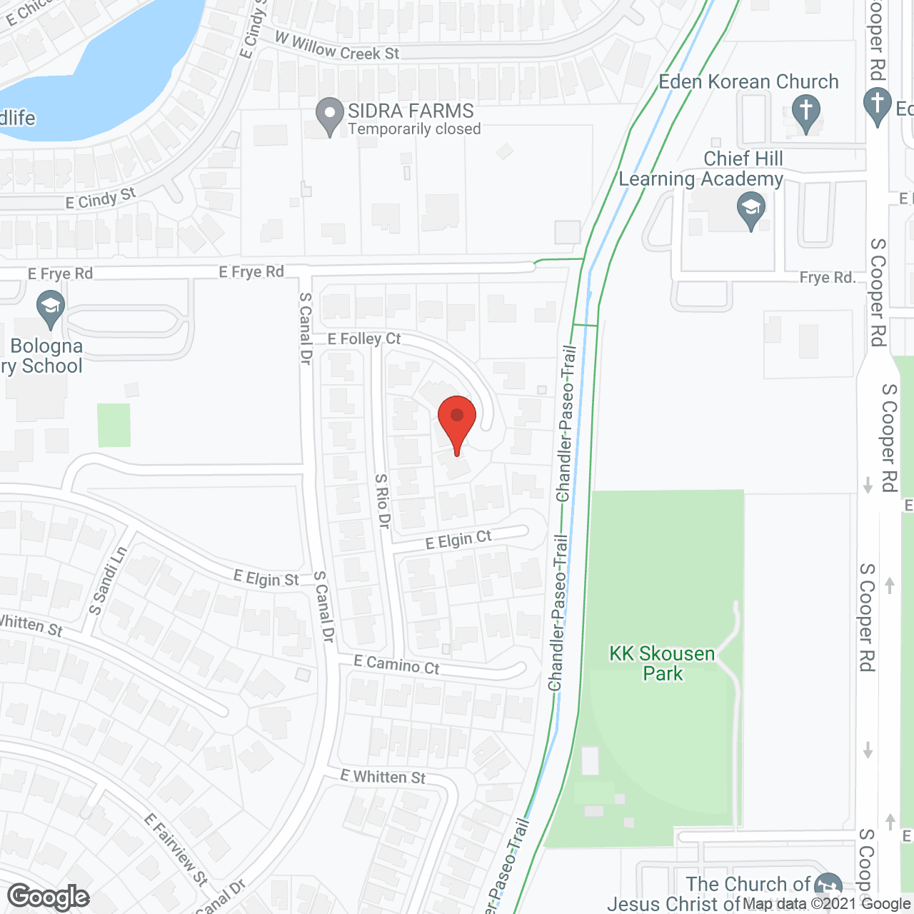 Chandler Adult Care Home in google map