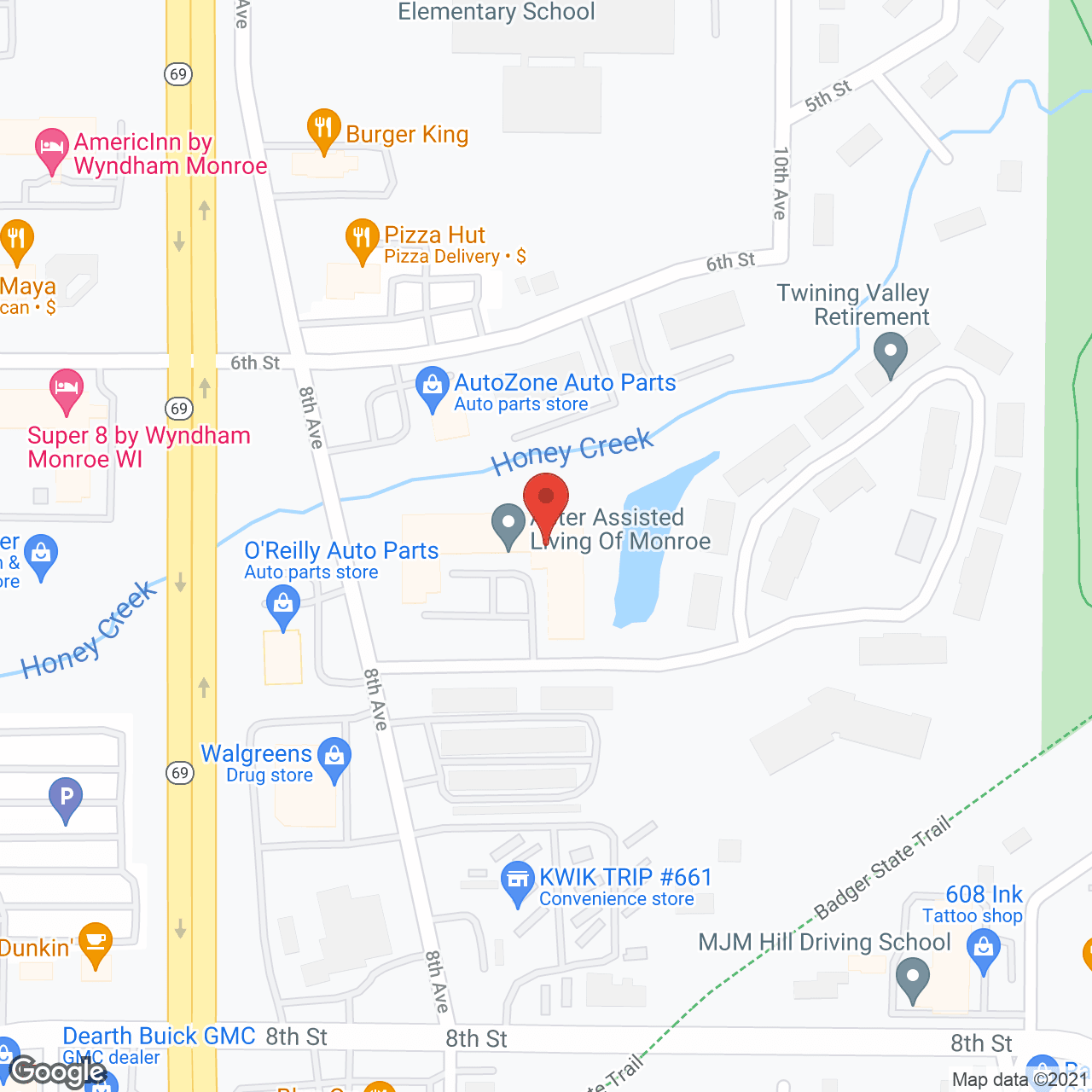 Aster Assisted Living of Monroe in google map