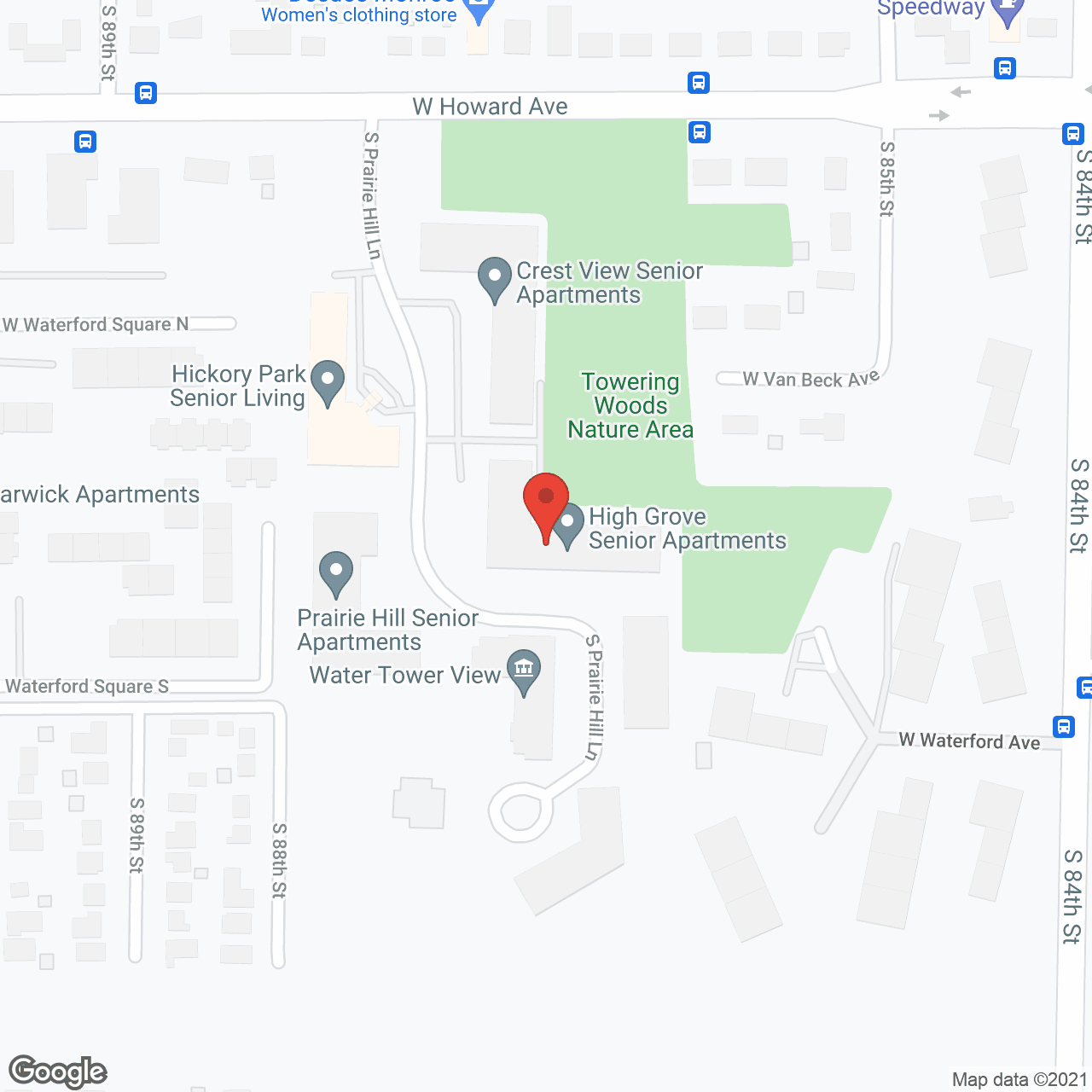High Grove of Woodland Ridge in google map