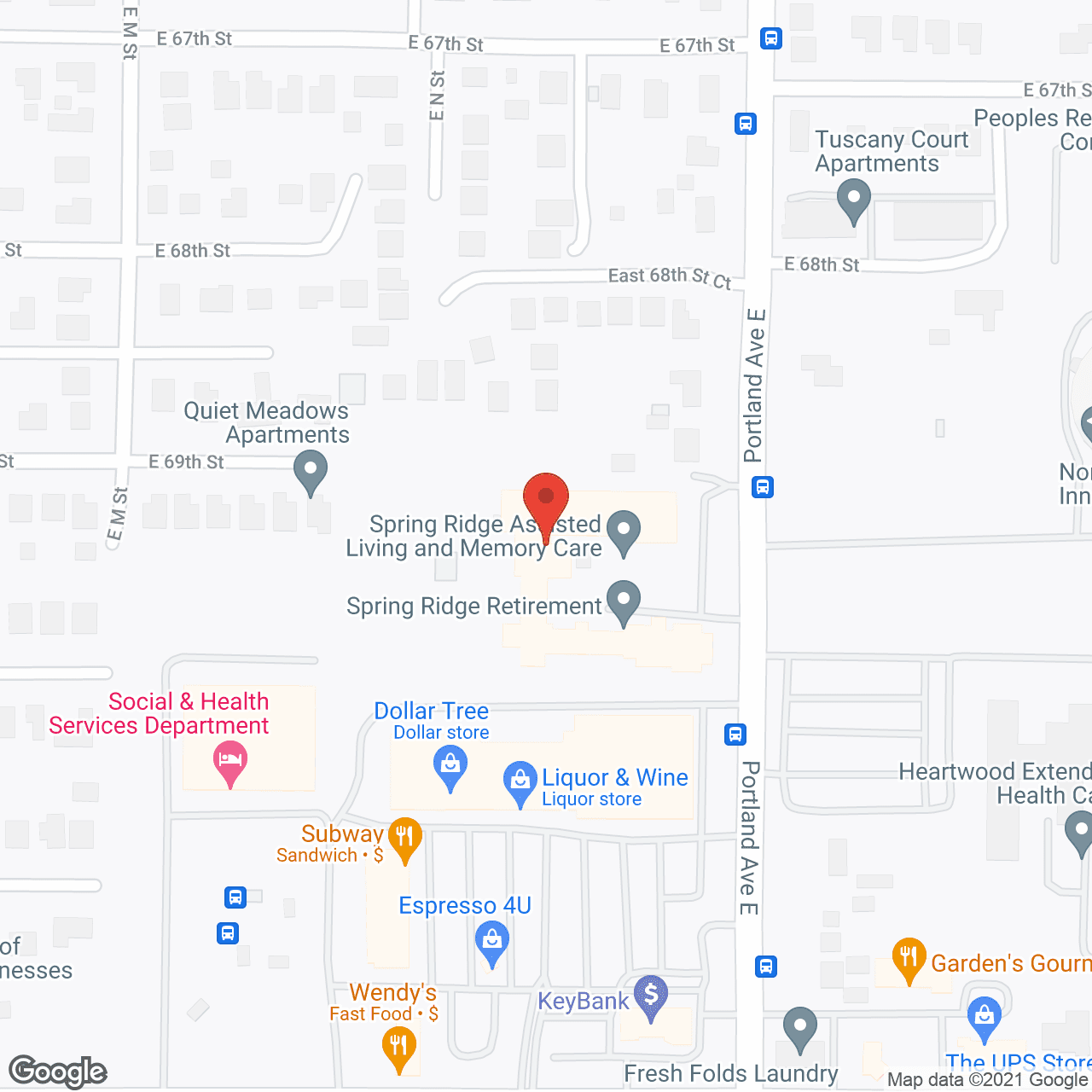 Spring Ridge Assisted Living and Memory Care in google map