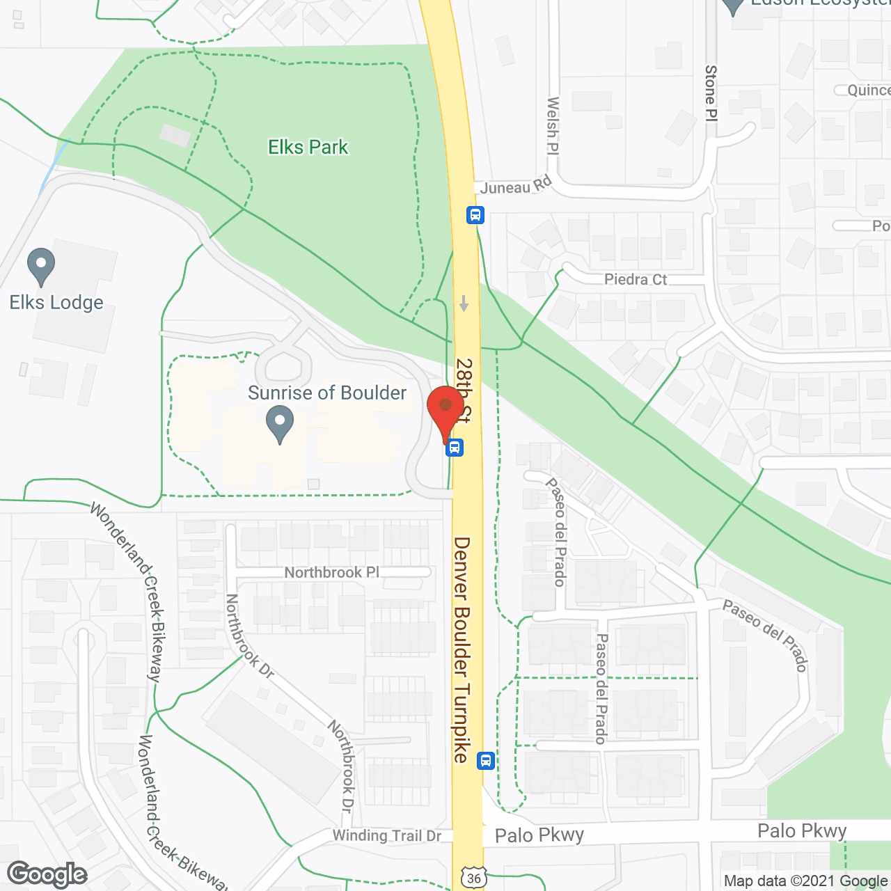 Sunrise of Boulder in google map