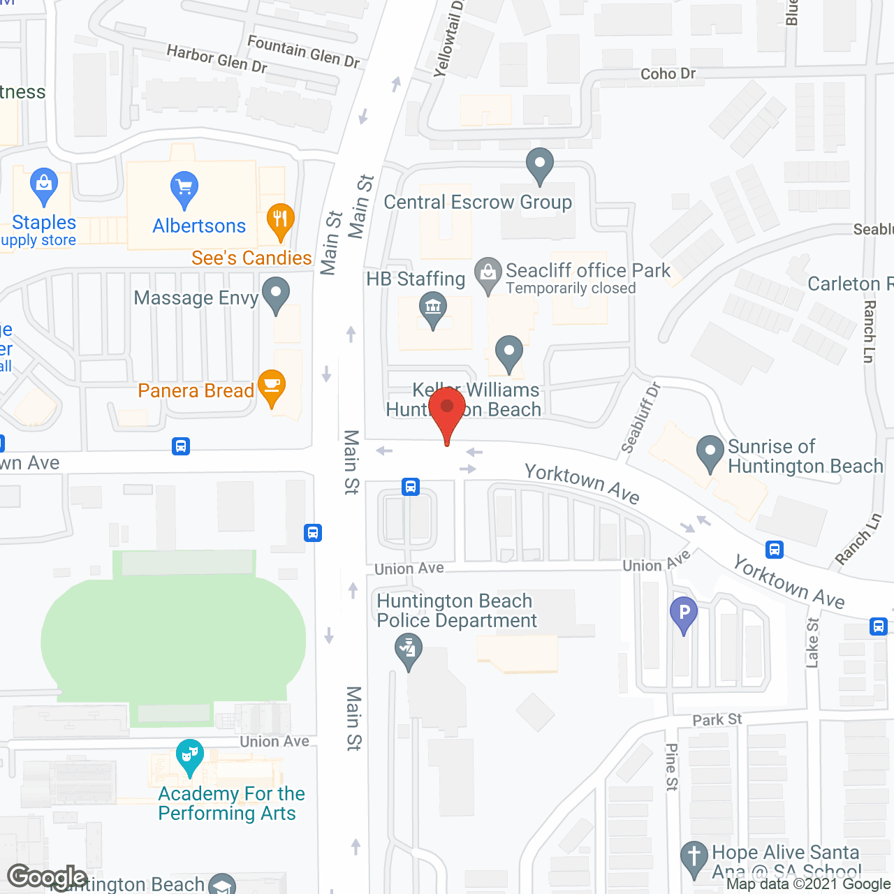 Ivy Park at Huntington Beach in google map