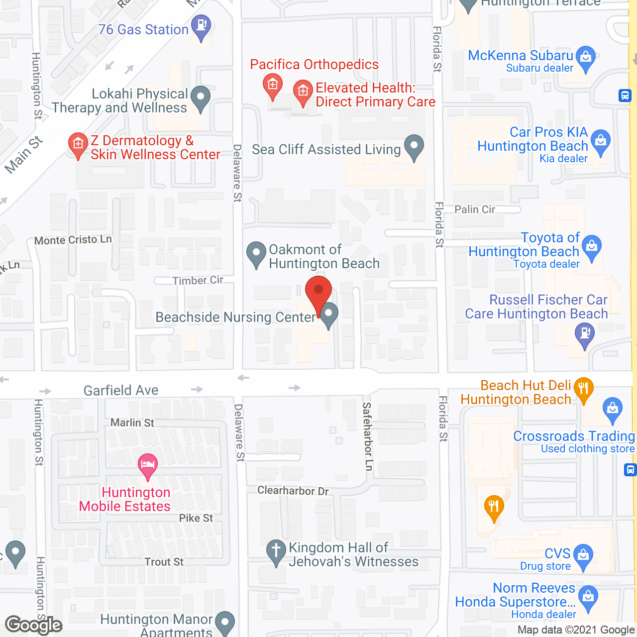 Beachside Nursing Center in google map