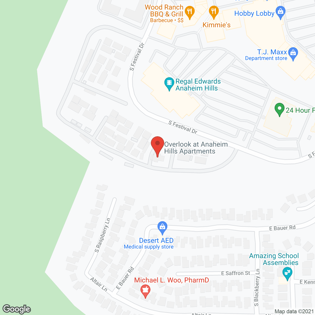 FountainGlen at Anaheim Hills in google map