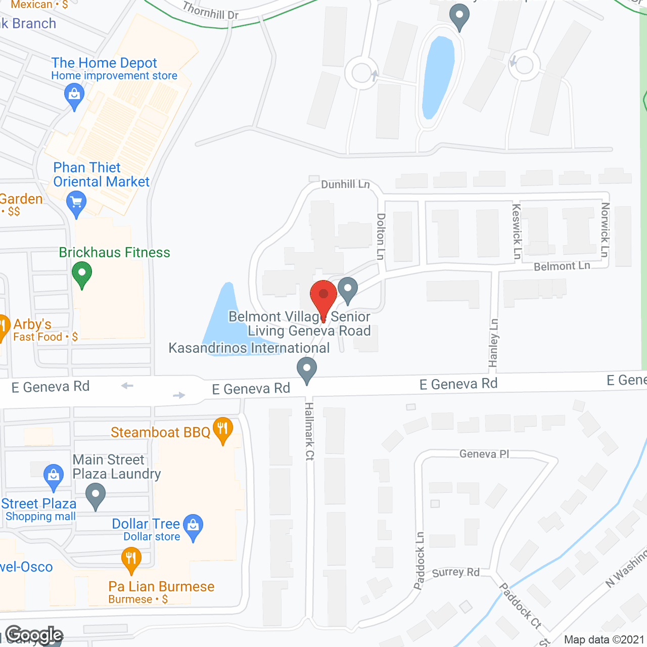 Belmont Village Geneva Road in google map