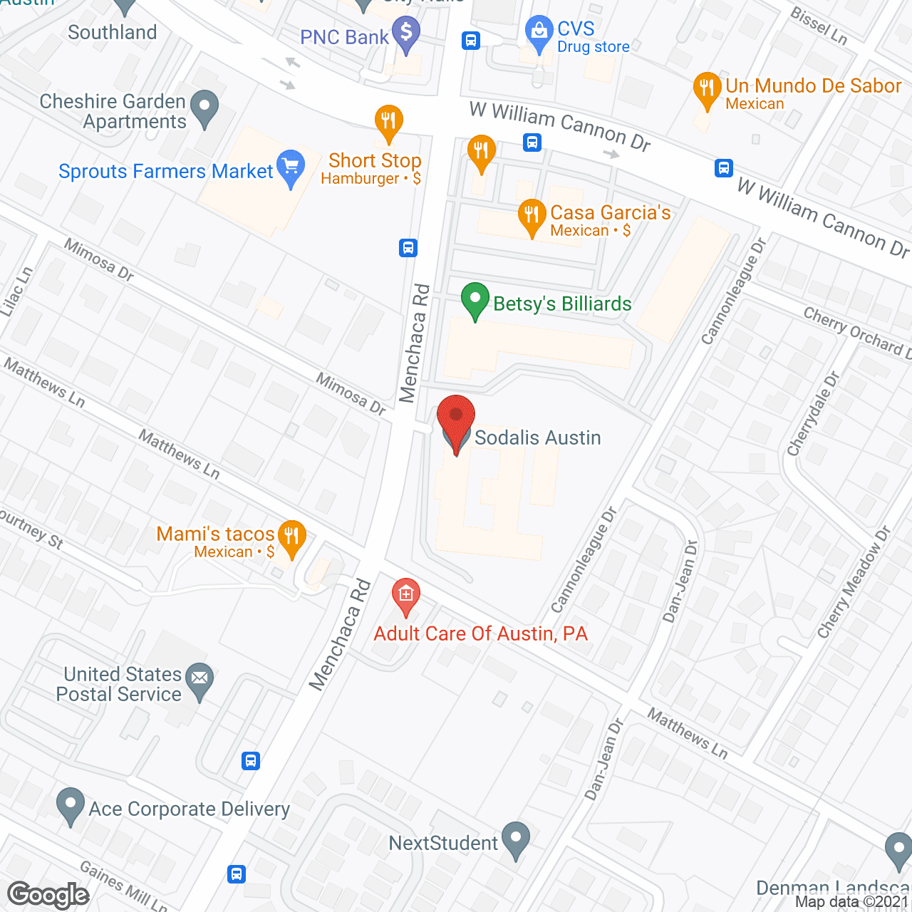 Sodalis Austin in google map