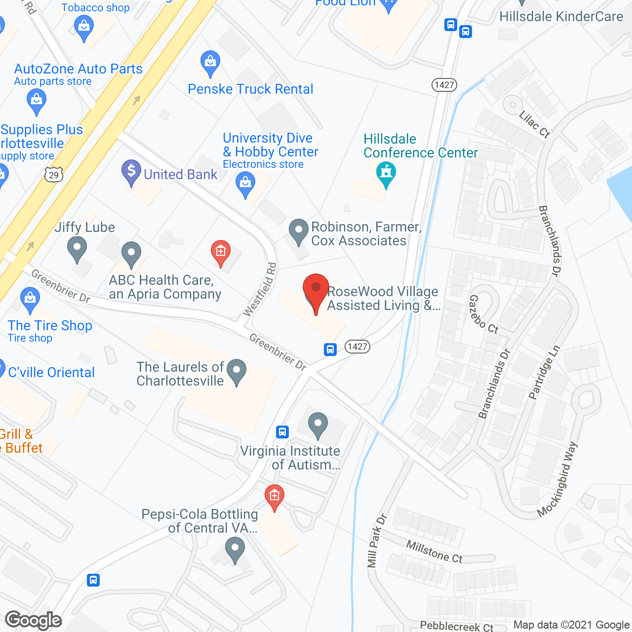 Rosewood Village Greenbrier in google map