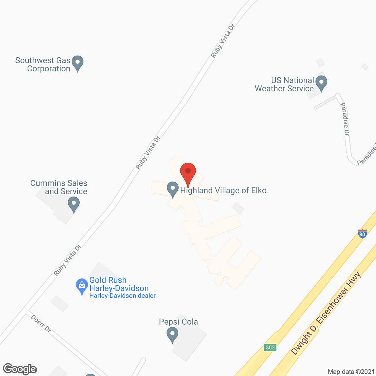 Highland Village of Elko in google map