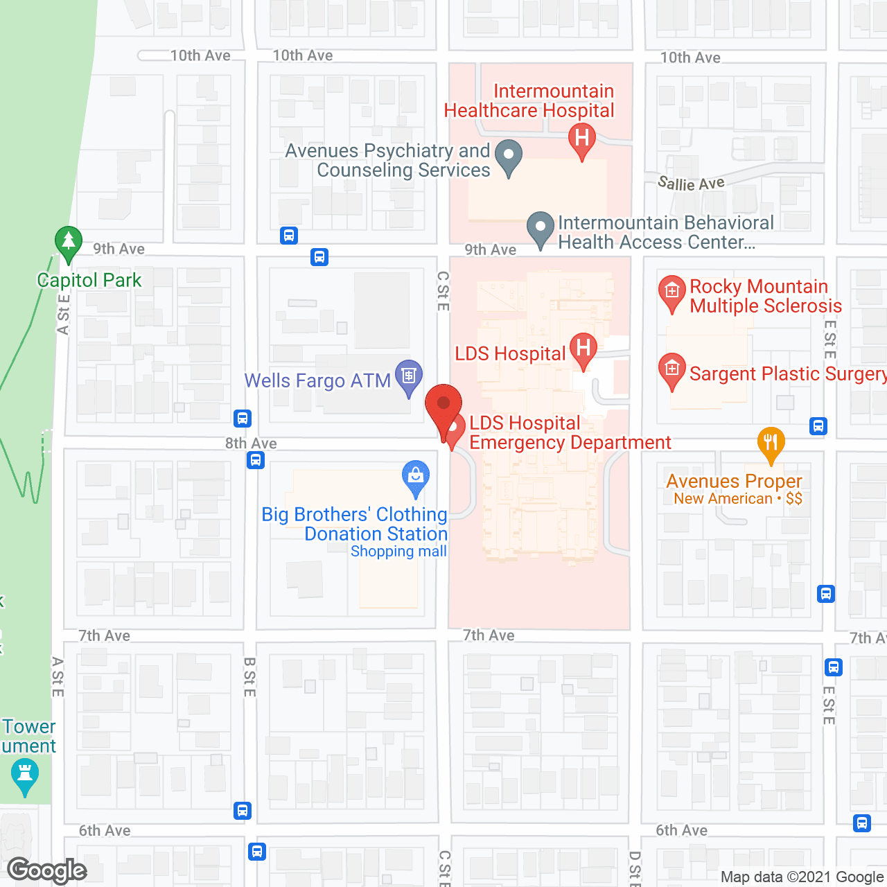 LDS HOSPITAL TCC CARE CTR in google map