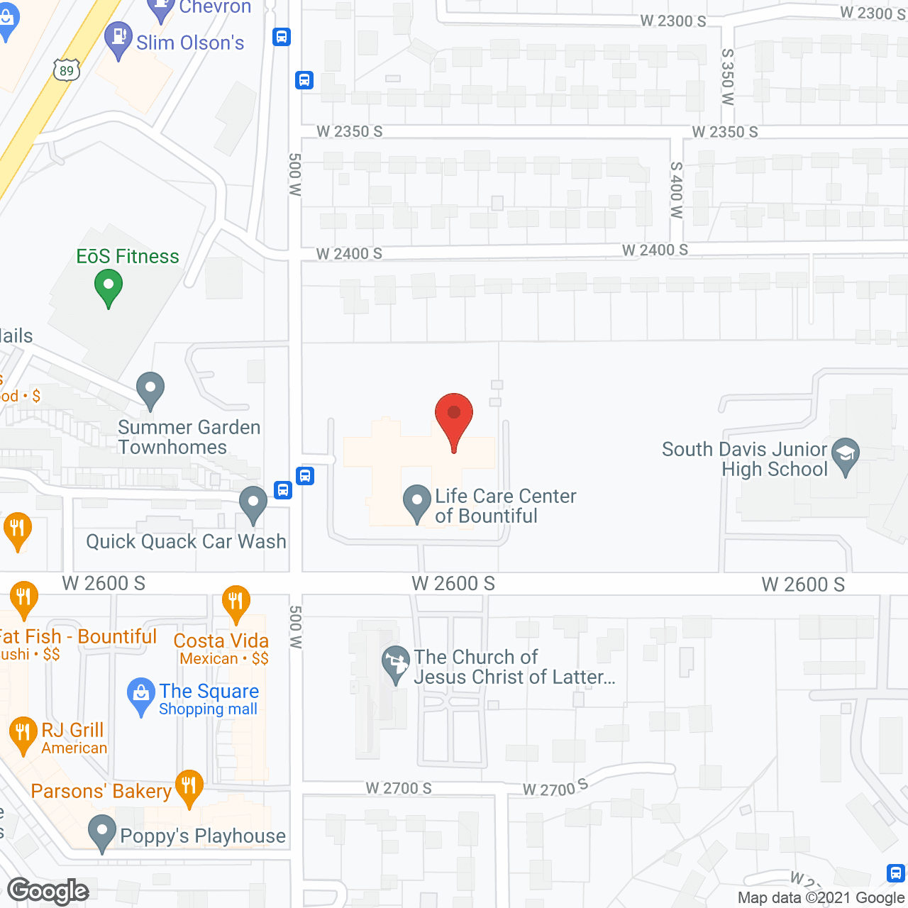 Life Care Ctr of Bountiful in google map