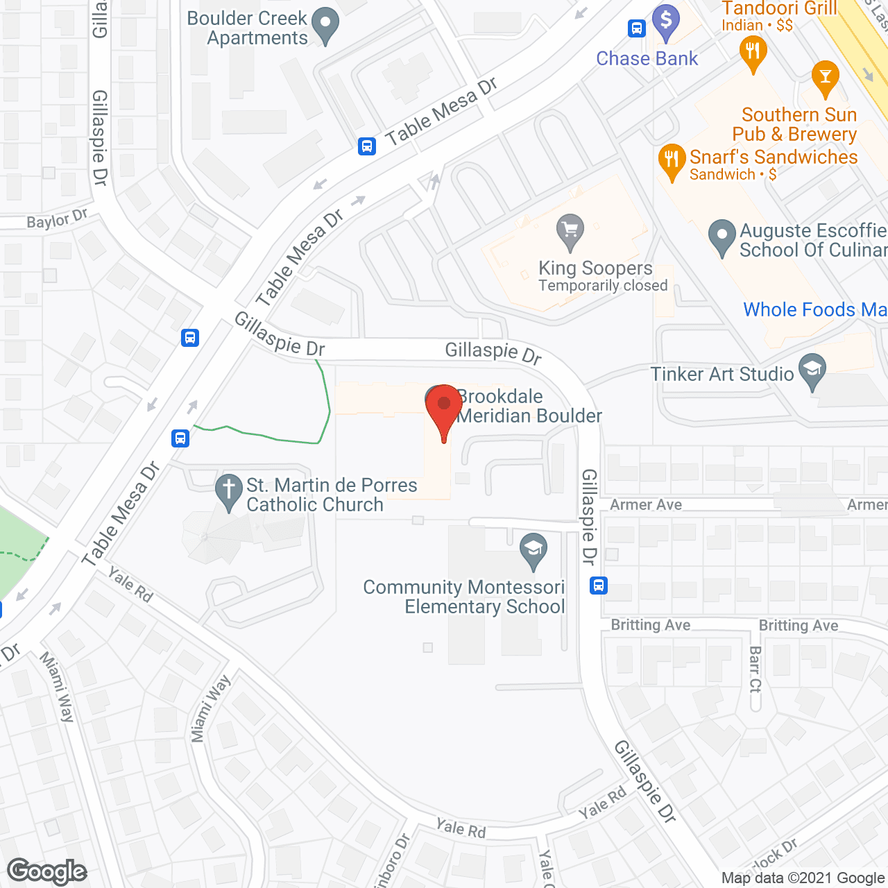 Brookdale Meridian Boulder in google map