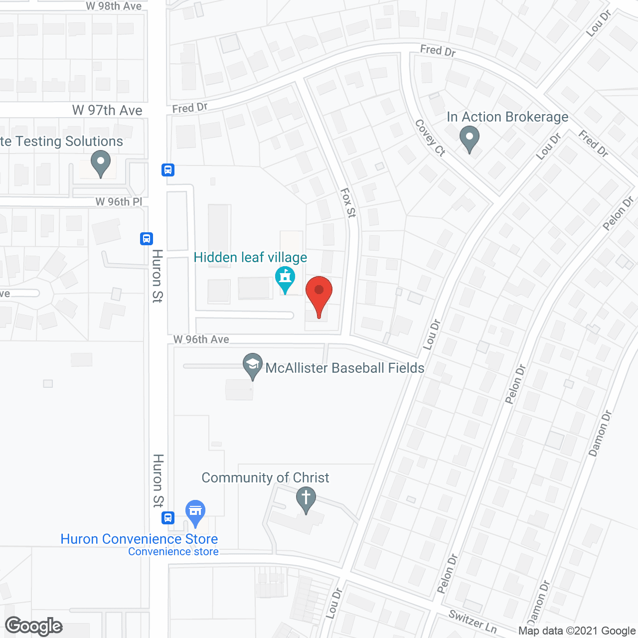 Huron House Adams Community in google map