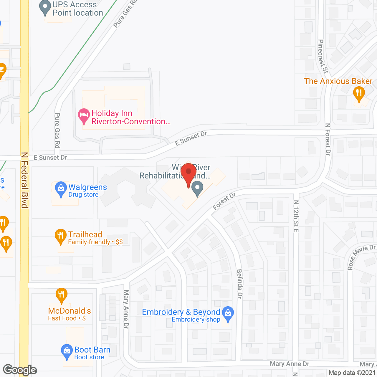 Wind River Healthcare and Rehabilitation Center in google map