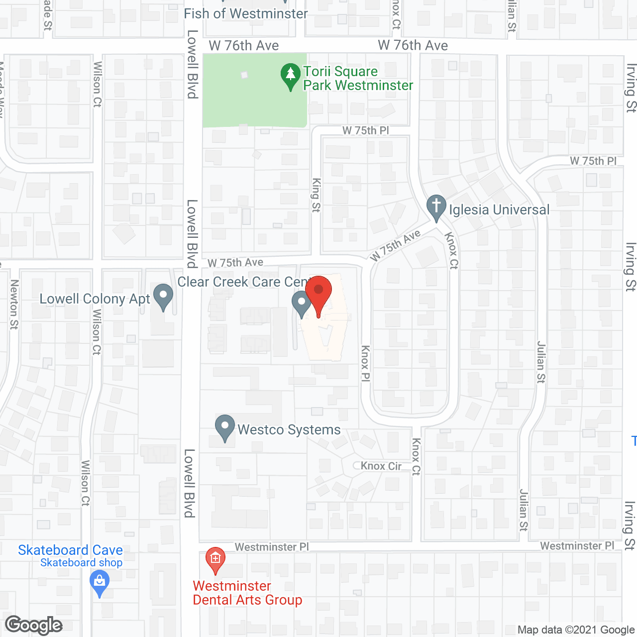 Clear Creek Care Center in google map