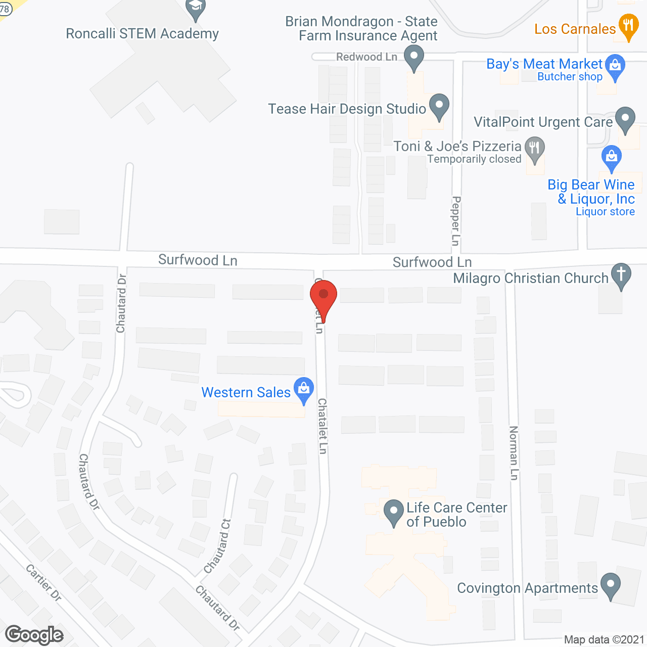 Life Care Center of Pueblo in google map