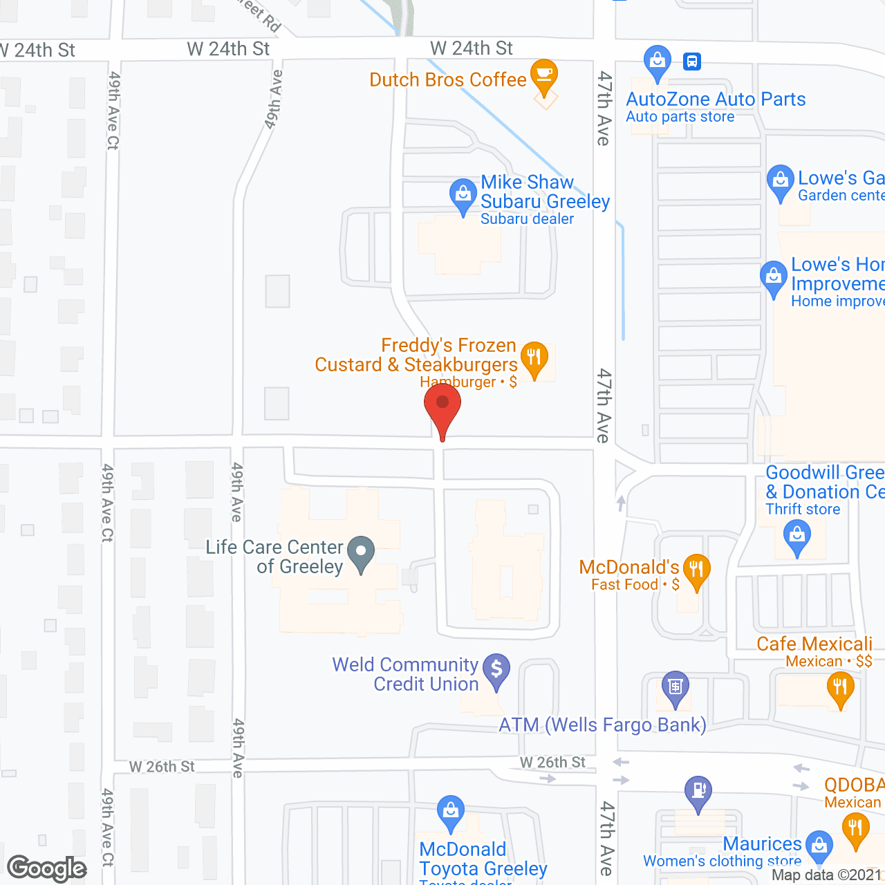 Life Care Ctr of Greeley in google map