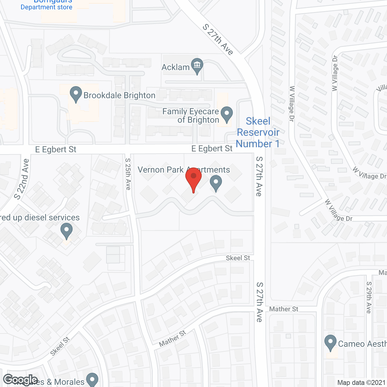 Vernon Park Apartments in google map