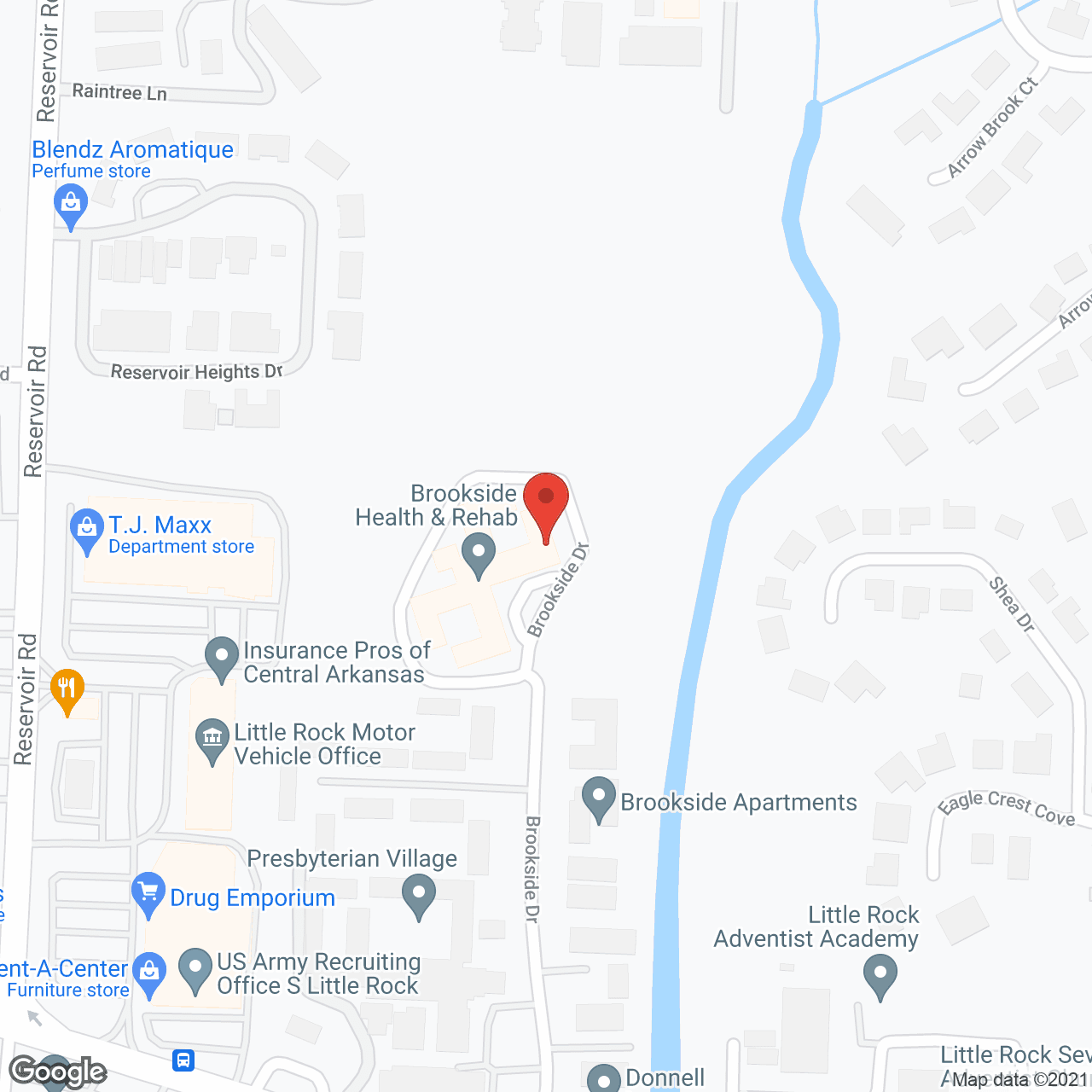 Brookside Health and Rehabilitation Center in google map
