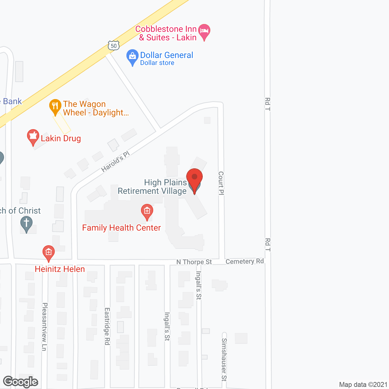 High Plains Retirement Village in google map