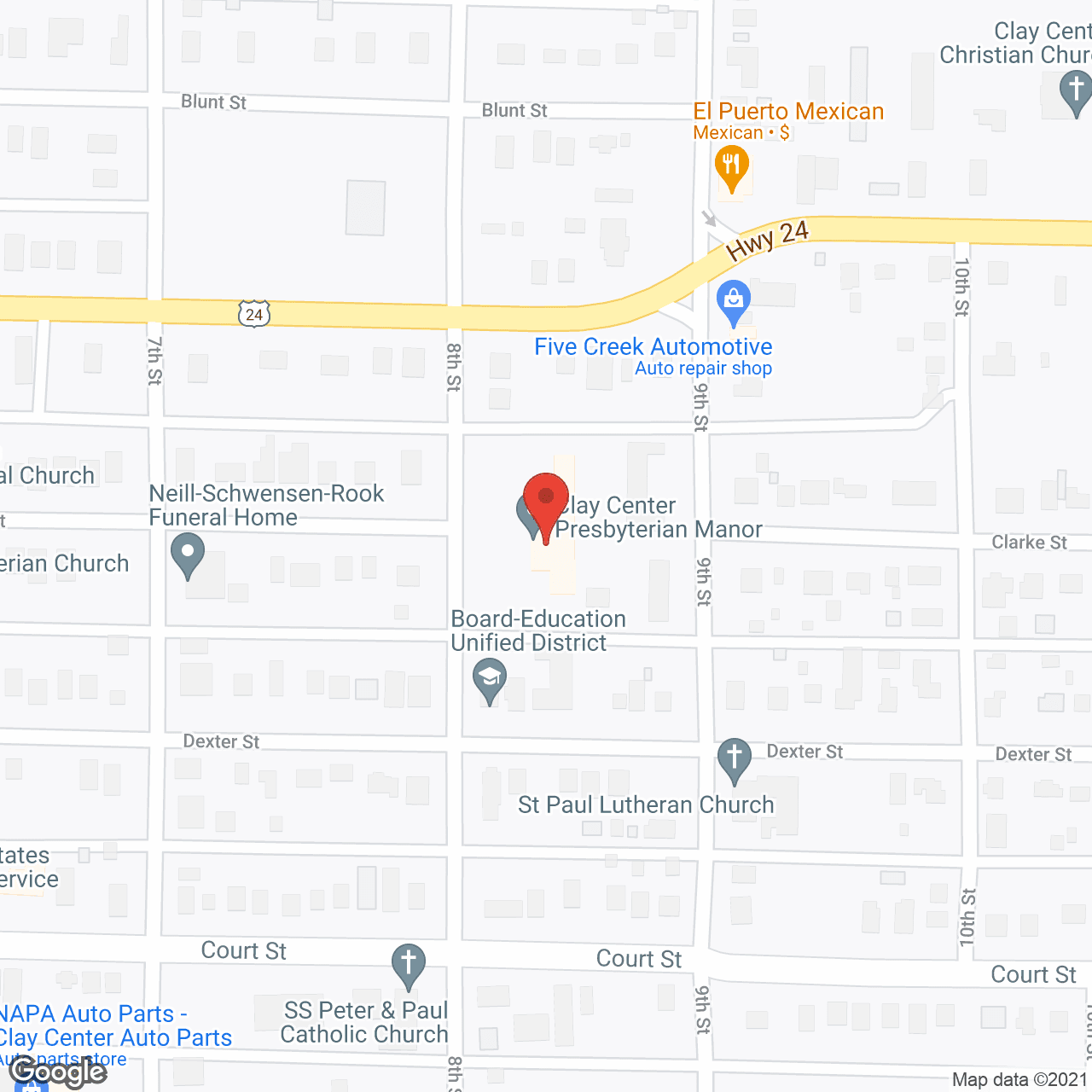 Clay Center Presbyterian Manor in google map