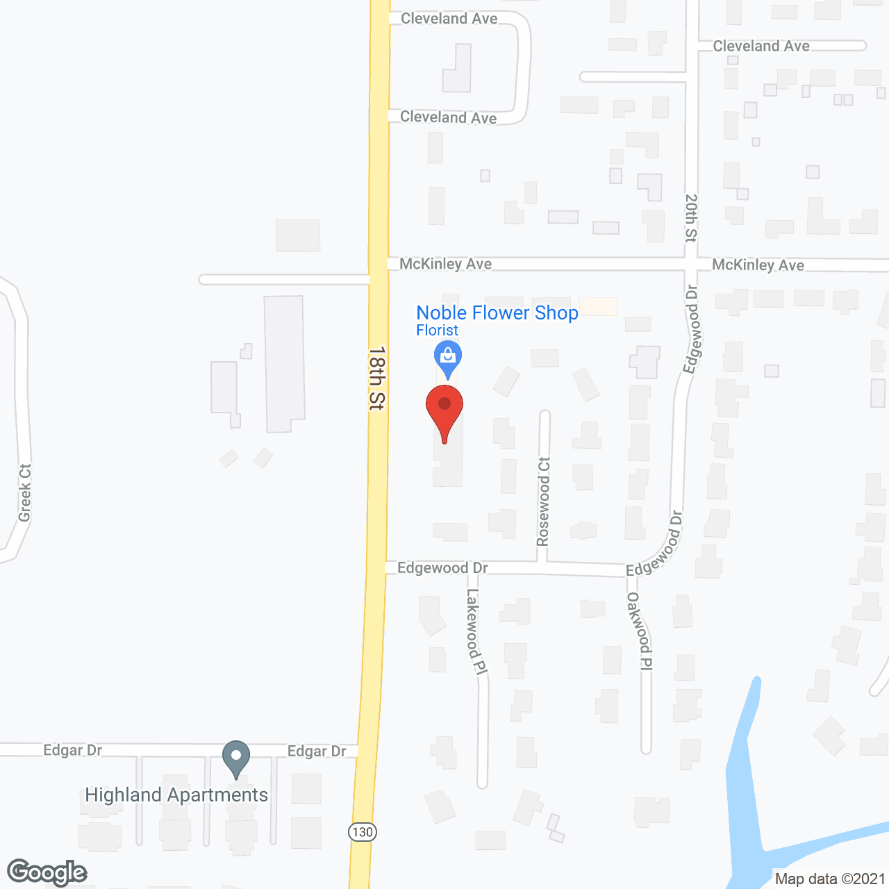 Lakewood Village in google map