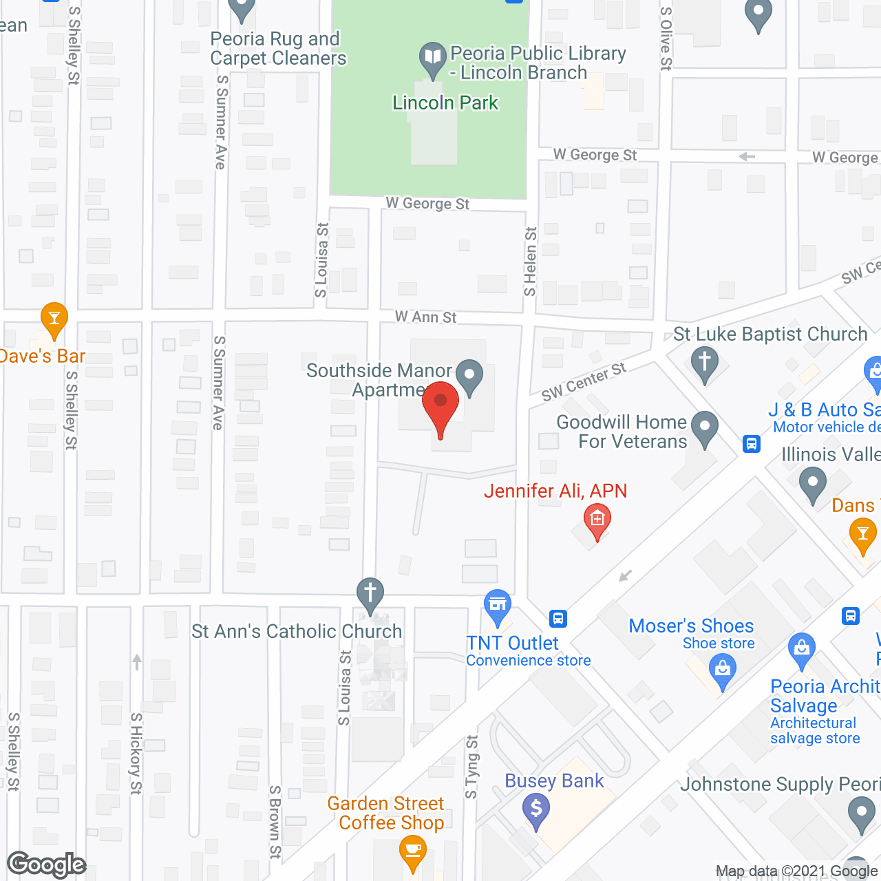 Southside Manor Apartments in google map