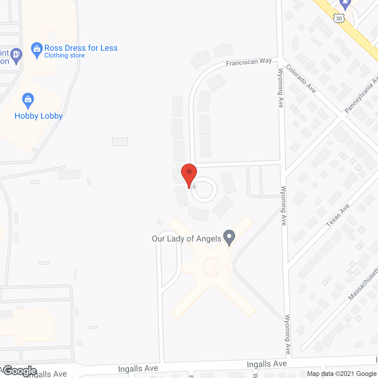 The Village at Our Lady of Angels in google map