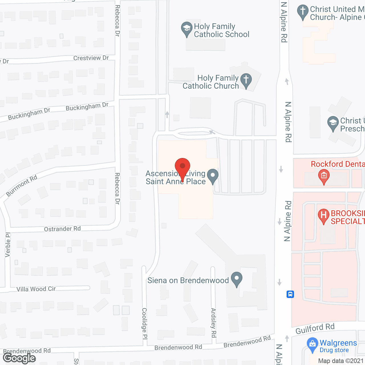 Presence Saint Anne Center in google map