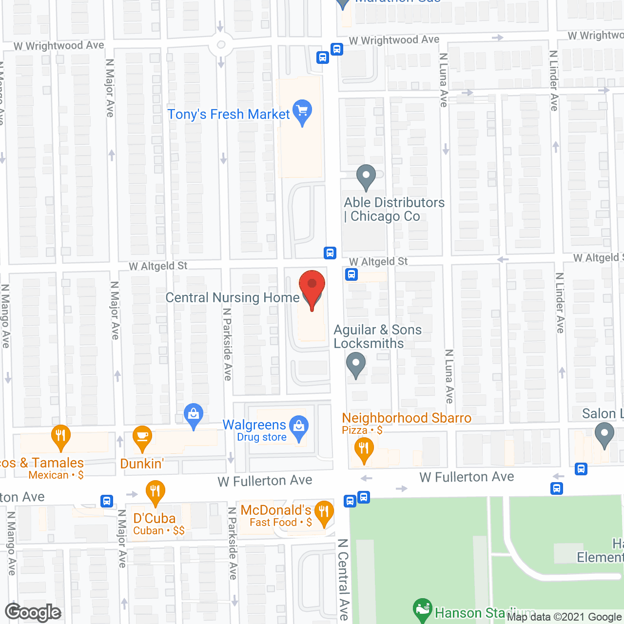 Central Nursing and Rehab in google map