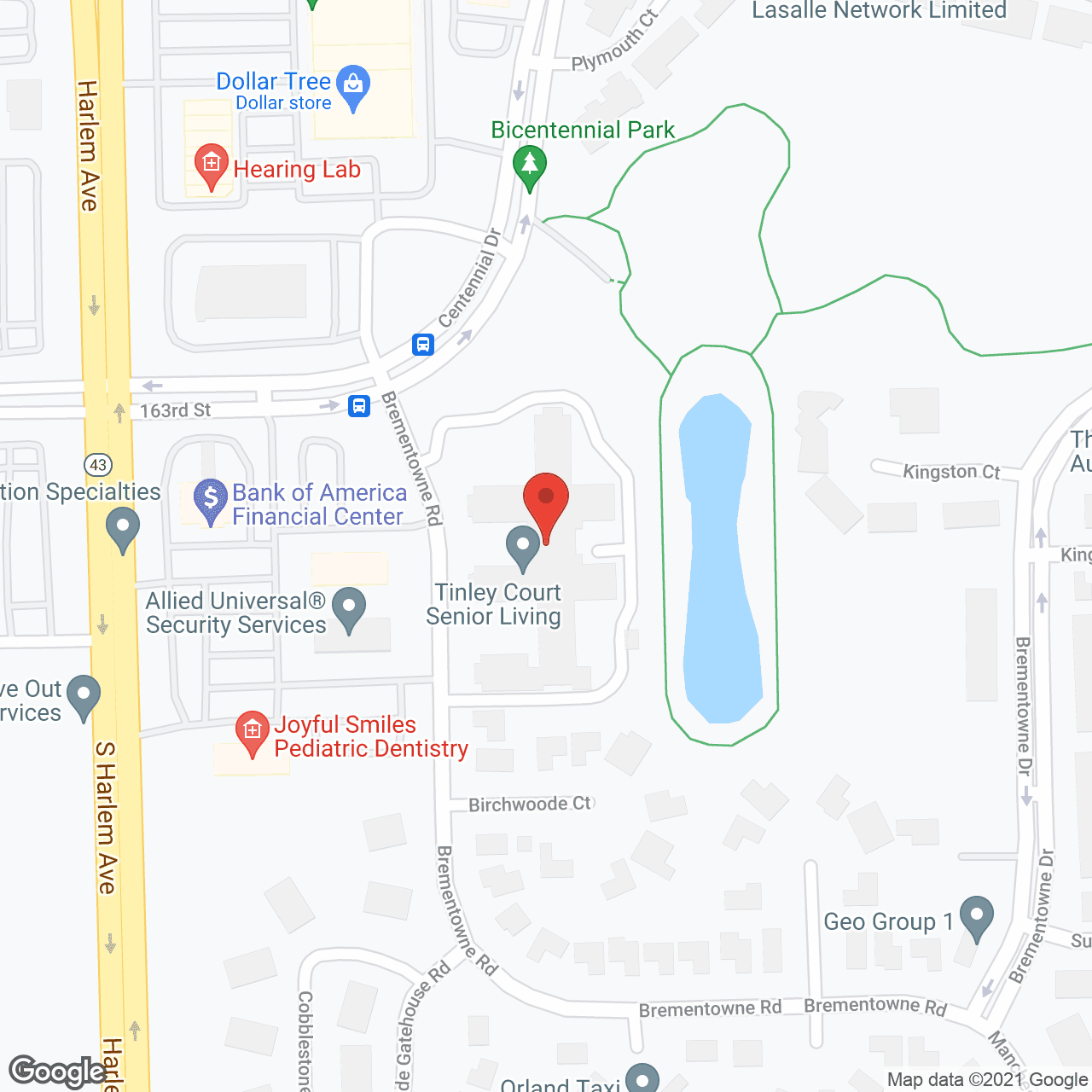 Tinley Court Catered Senior Living in google map