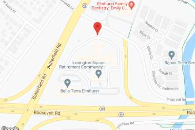 Lexington Square of Elmhurst a CCRC in google map