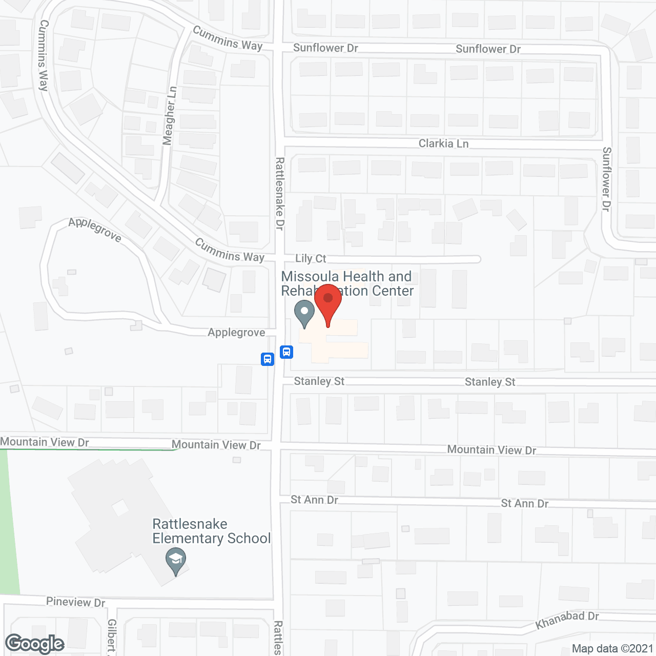 Missoula Health and Rehabilitation Center in google map