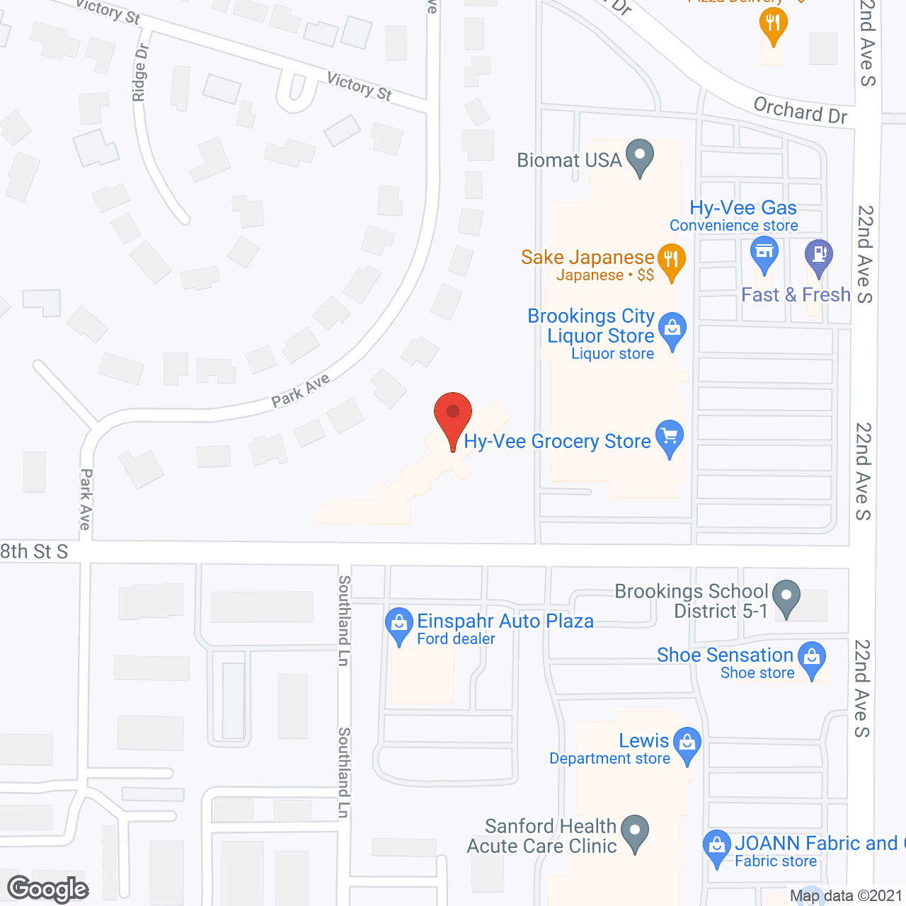 Edgewood Brookings in google map