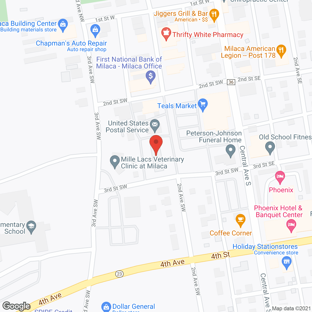 Milaca Park Apartments in google map