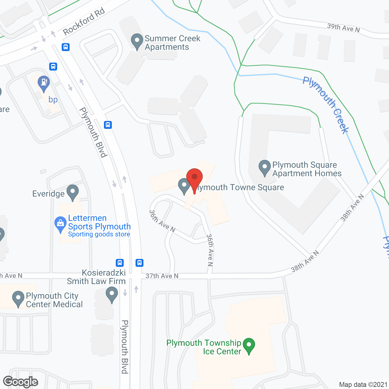 Plymouth Towne Square in google map