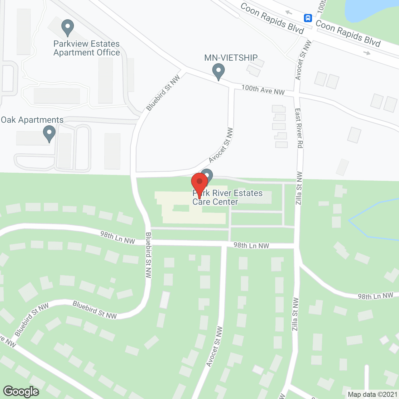 Park River Estates Care Ctr in google map