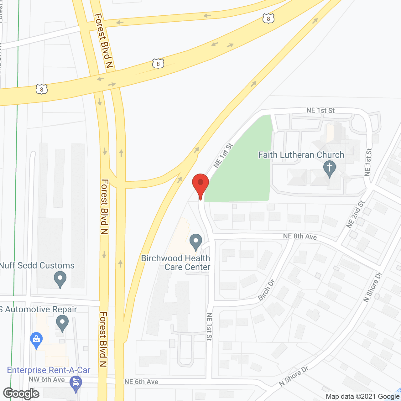 Birchwood Arbors and Health Center in google map