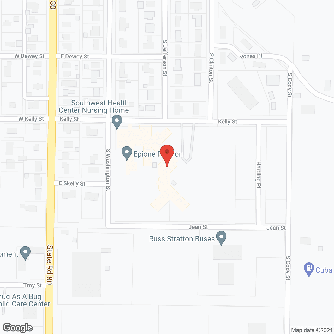 Southwest Health Ctr in google map