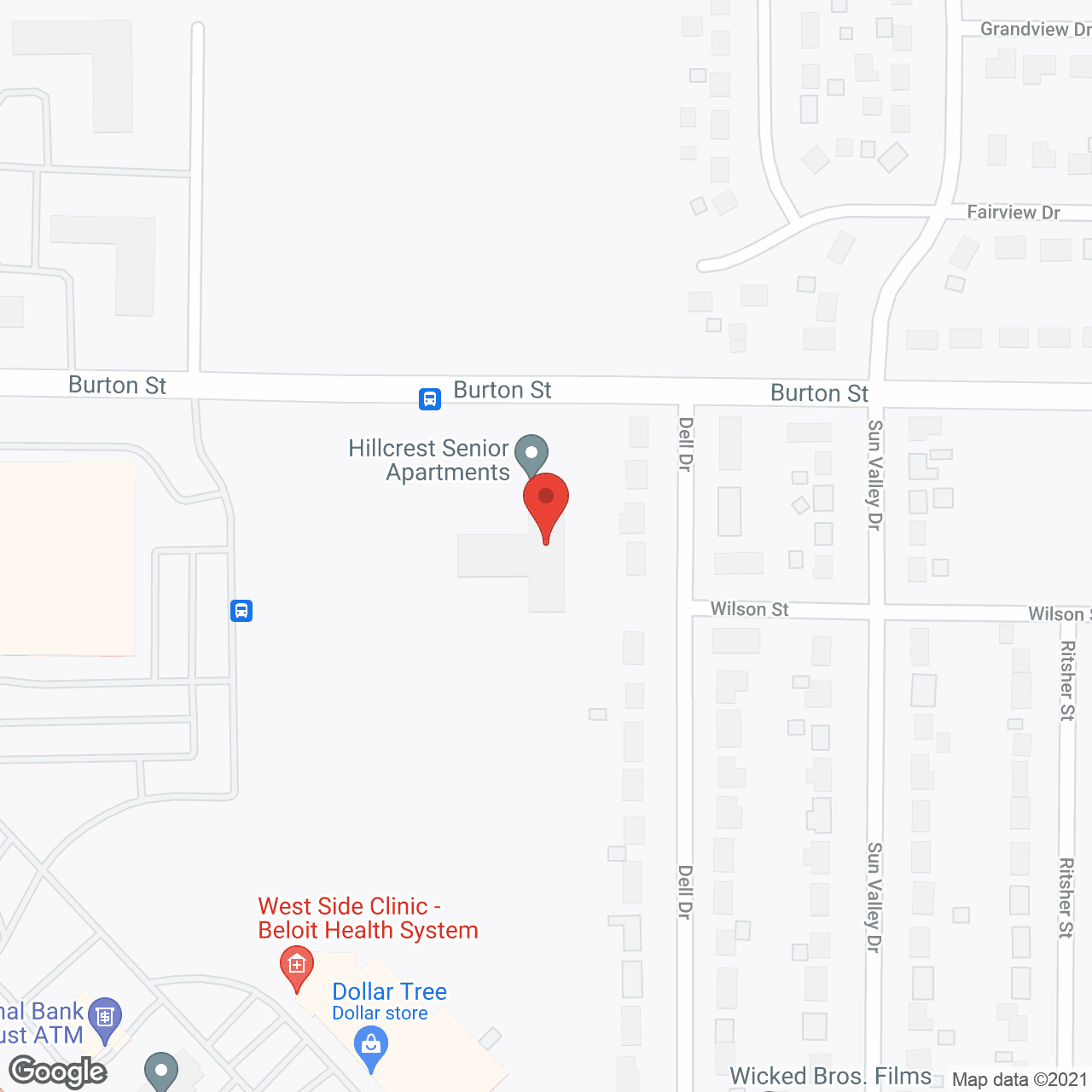 Hillcrest in google map