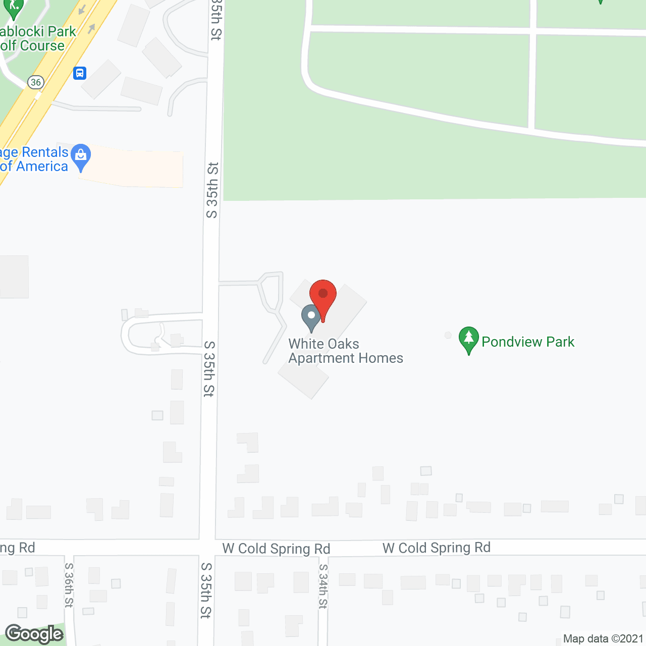White Oaks in google map