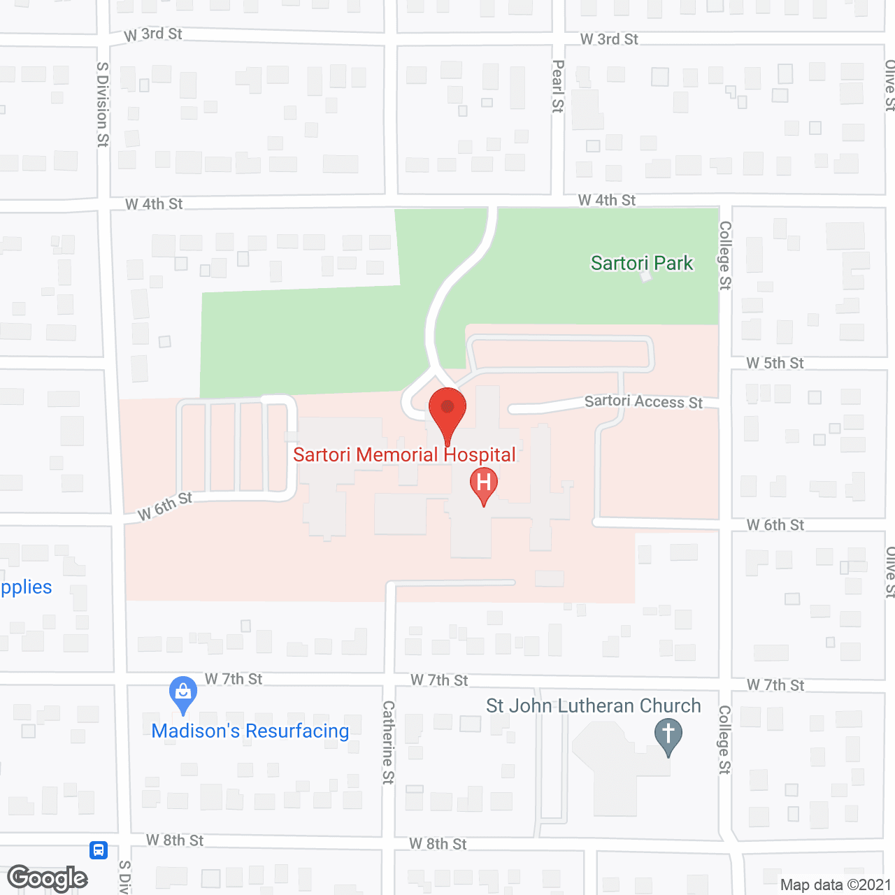 Sartori Memorial Hospital in google map