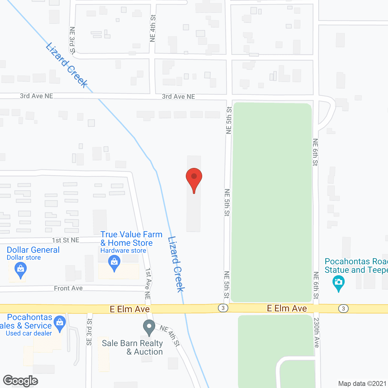 Arlington Place of Pocahontas in google map