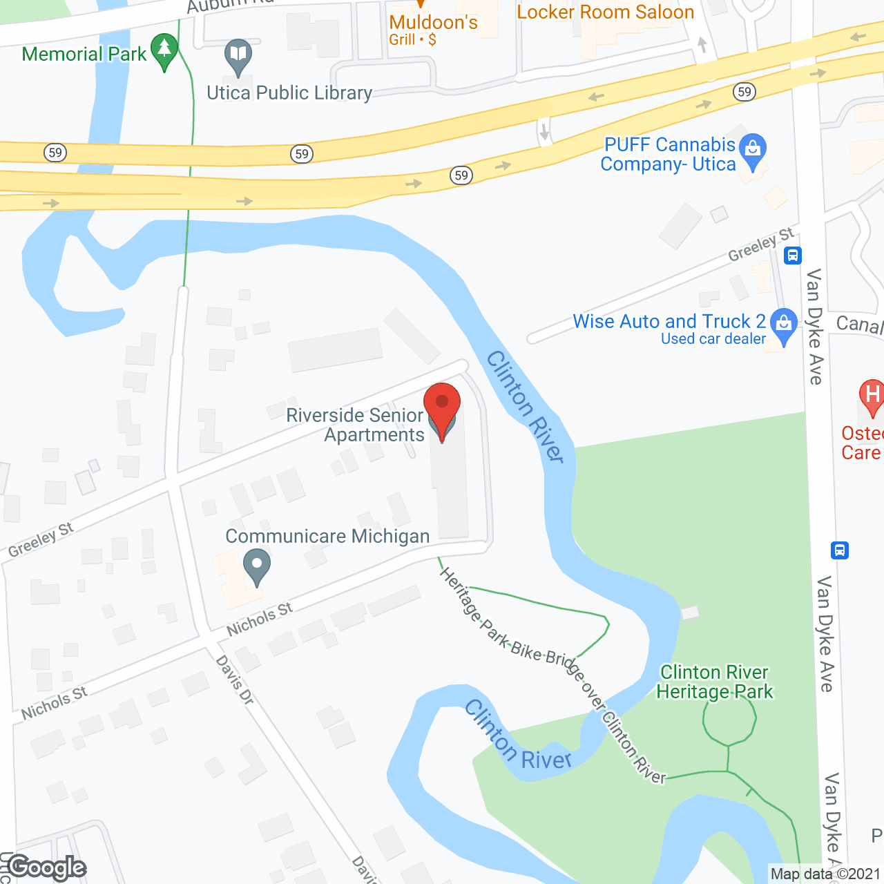 Utica's Senior Housing in google map