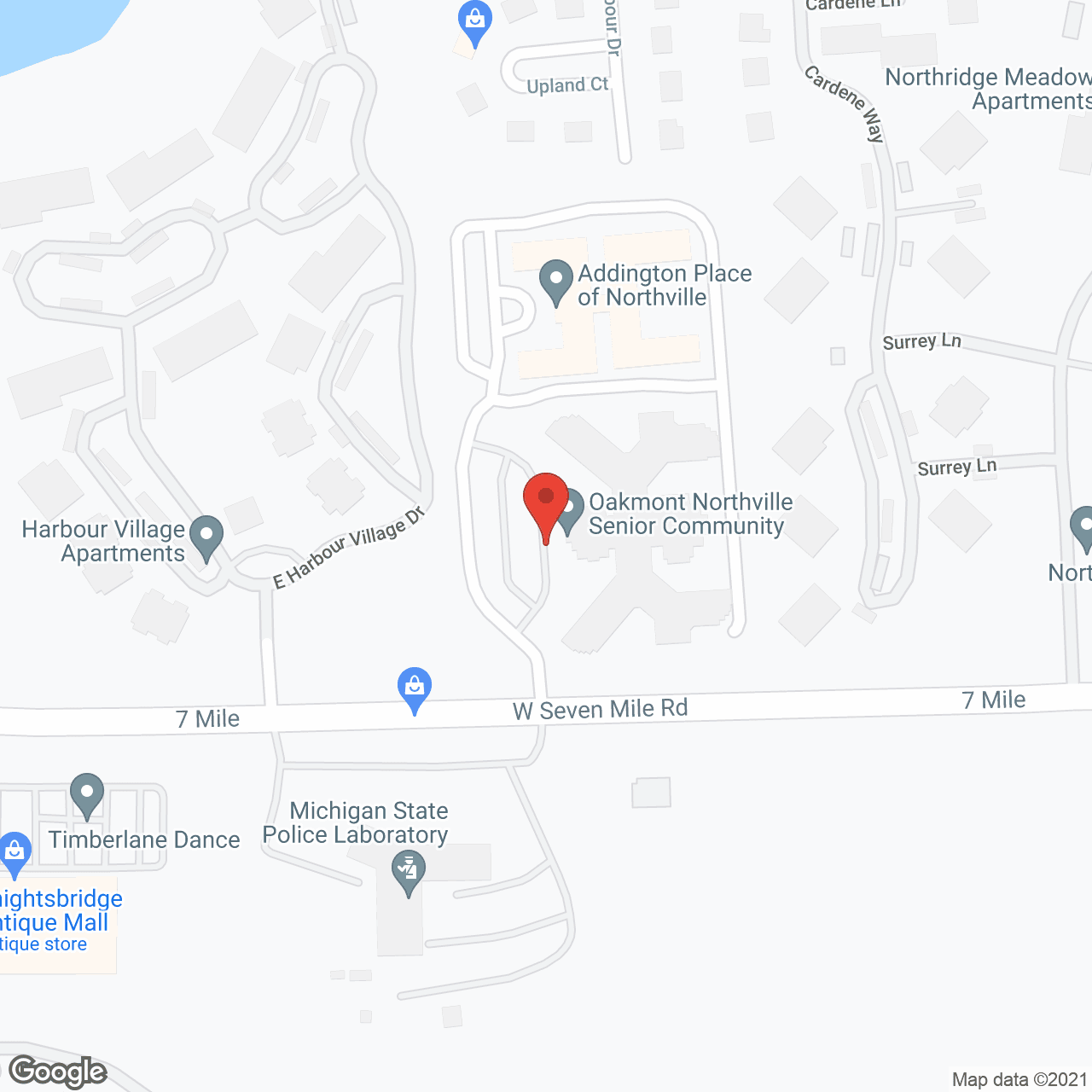Oakmont Northville in google map
