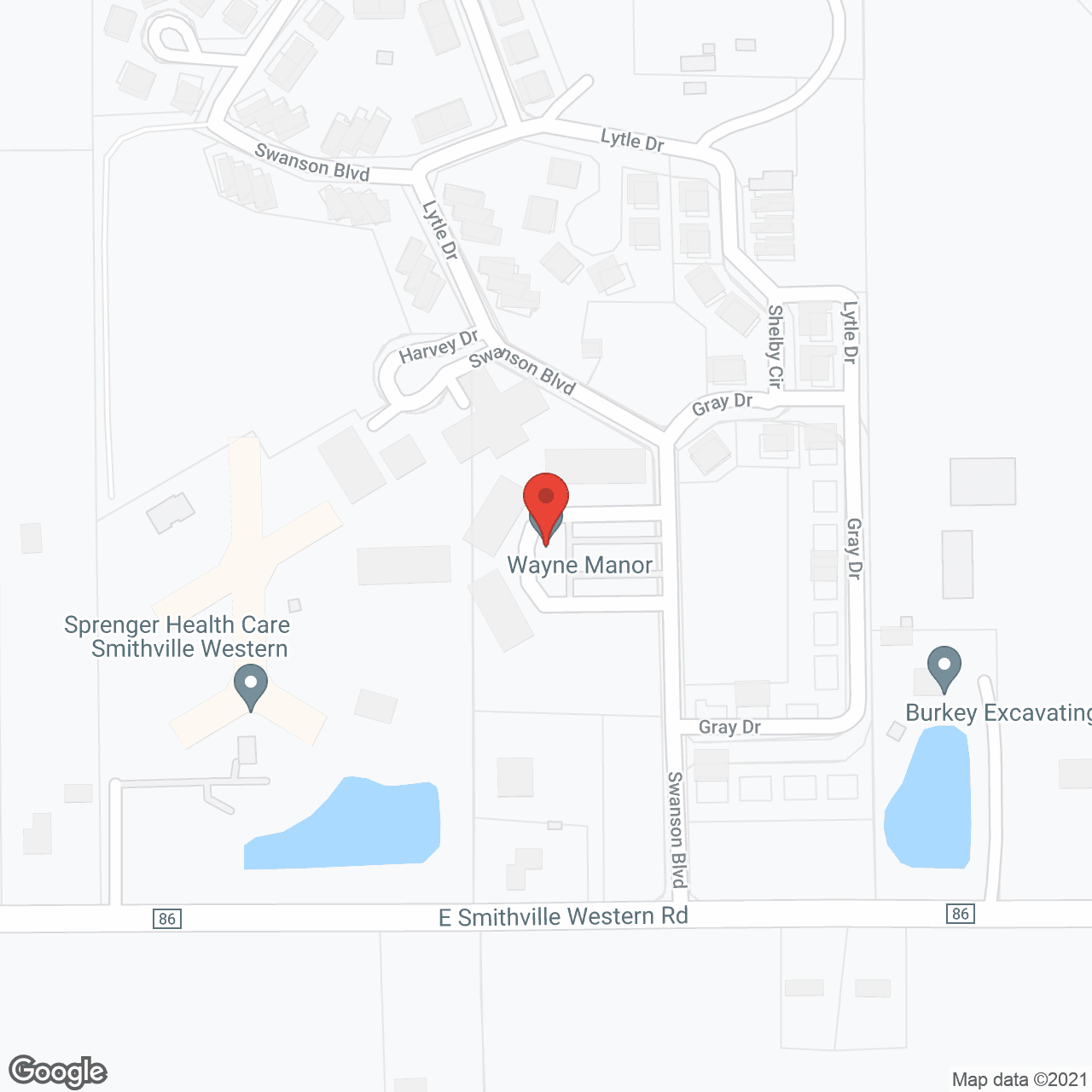 Wayne Manor in google map