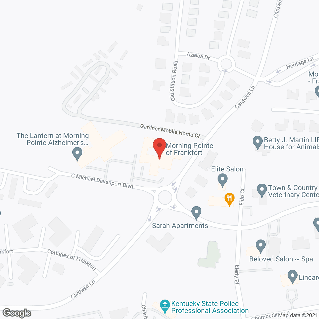 The Neighborhood of Frankfort in google map