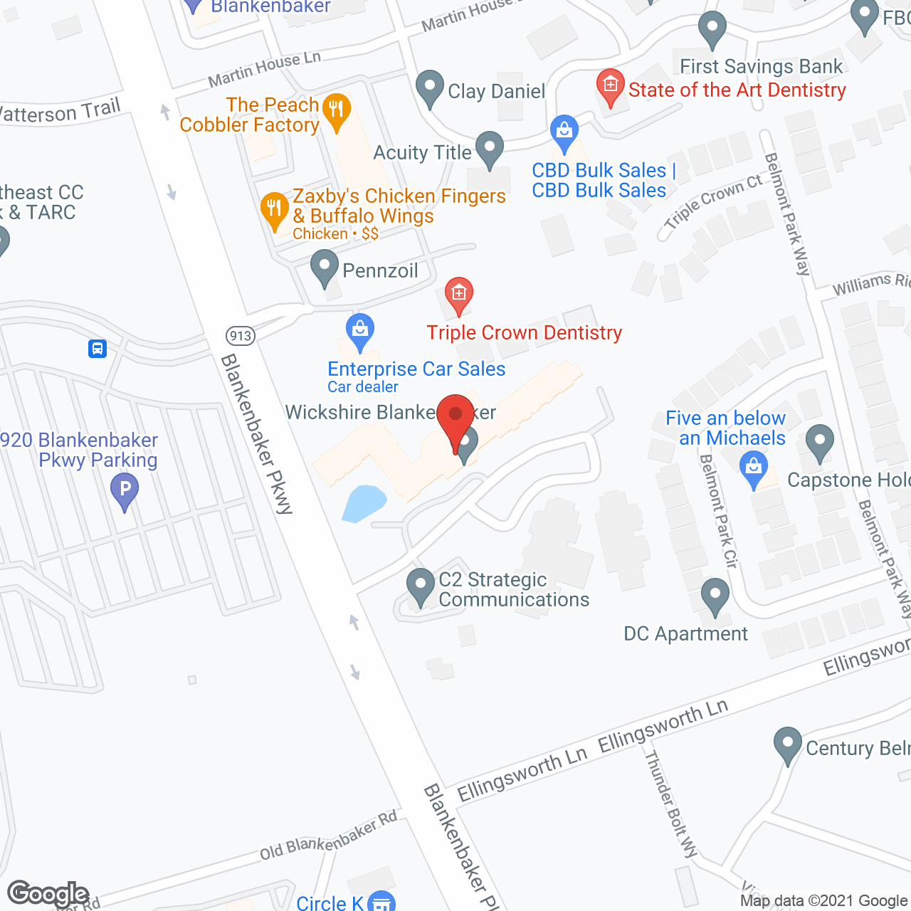 Arcadia Louisville in google map