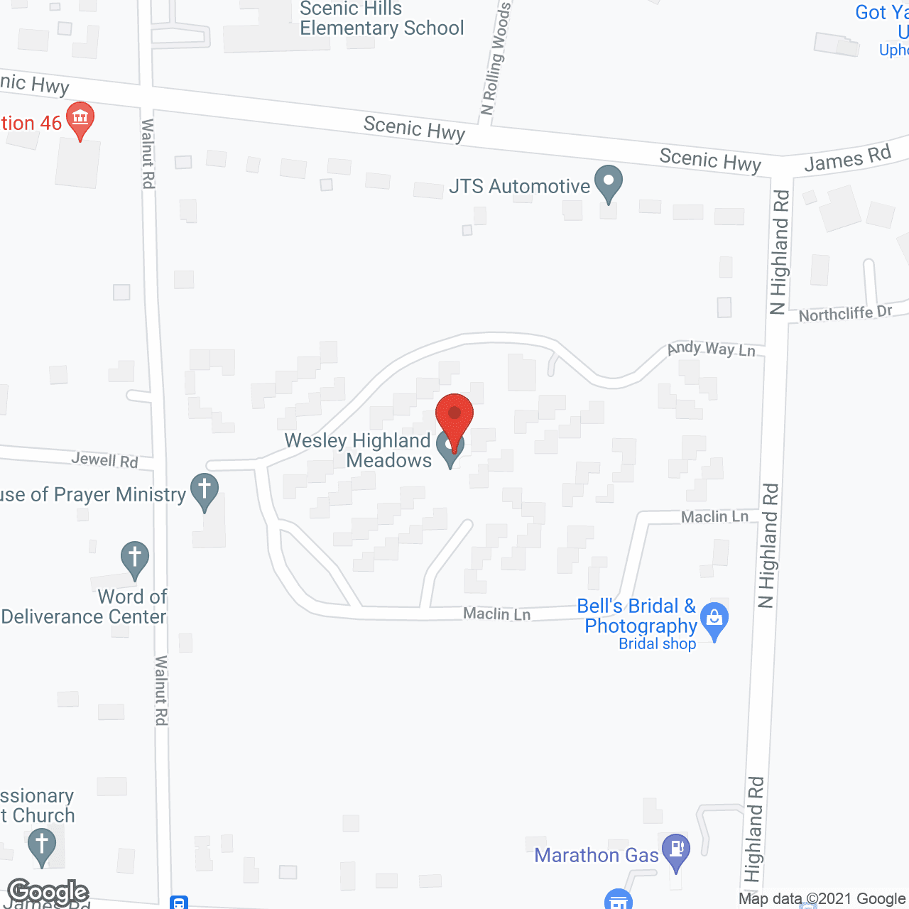 Wesley Highland Meadows in google map
