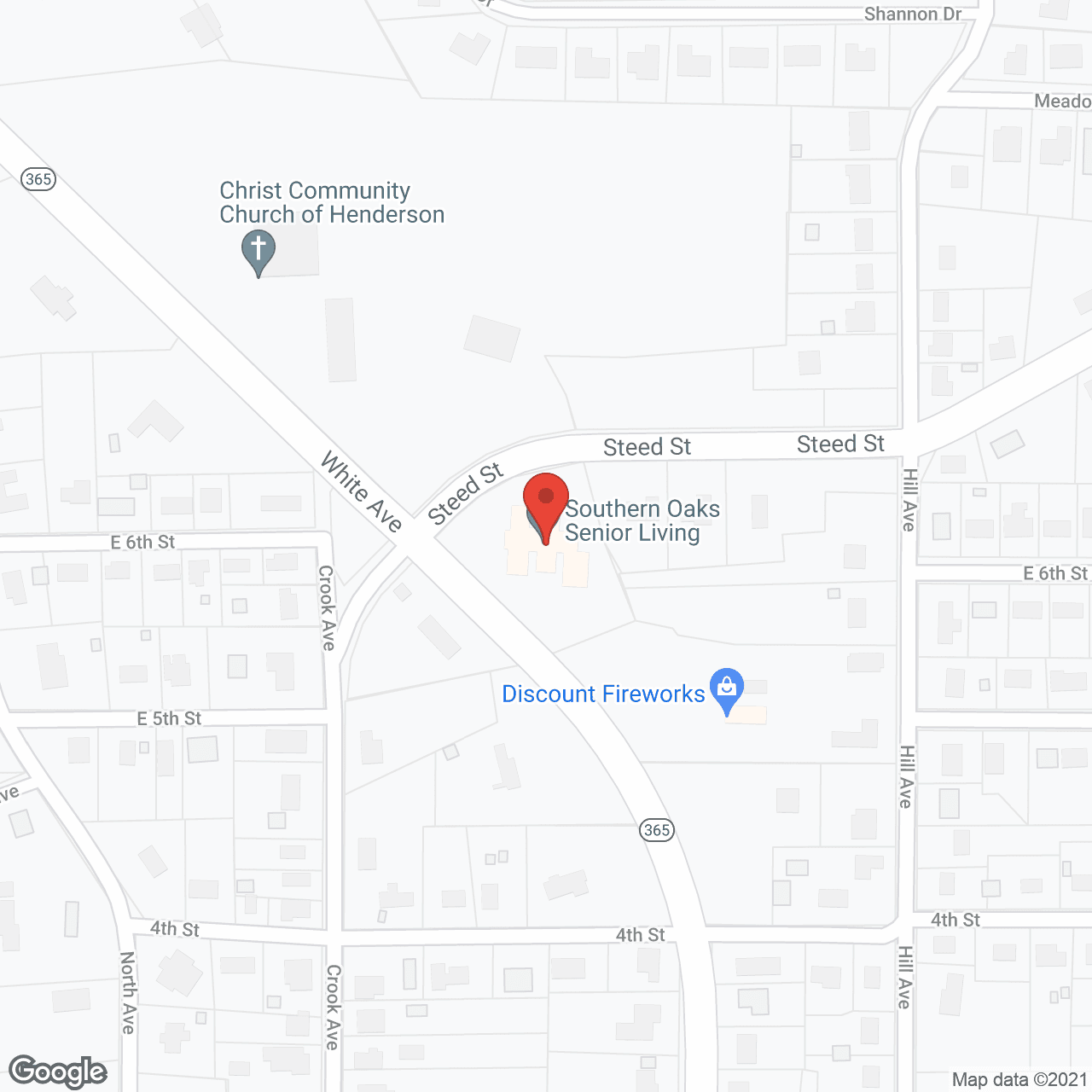 Southern Oaks in google map